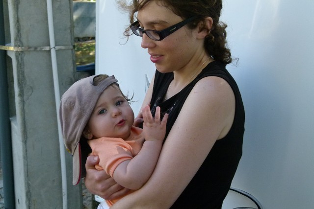 With Judy In Dad's Hat (4)