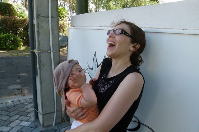 With Judy In Dad's Hat (6)