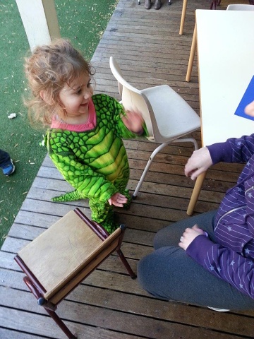 2013-09-12 Natalie Daycare Dinosaur Costume